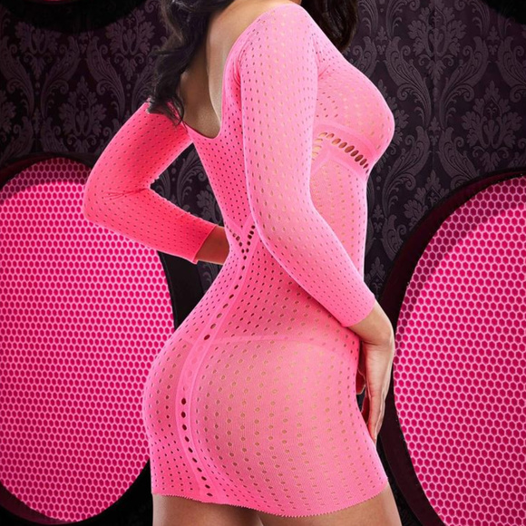 Lapdance Lingerie's Long Sleeve Jacquard Mini Dres - Picture 2 of 2